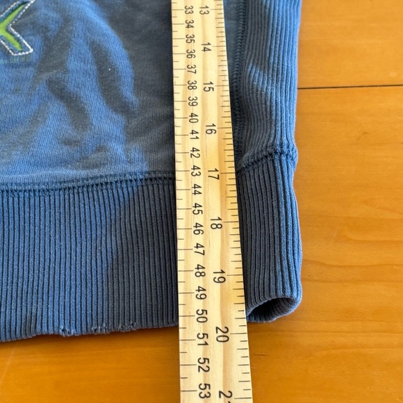 Victoria’s Secret Pink small blue green 86 logo crop blue lifeguard sweatshirt - Picture 7 of 9